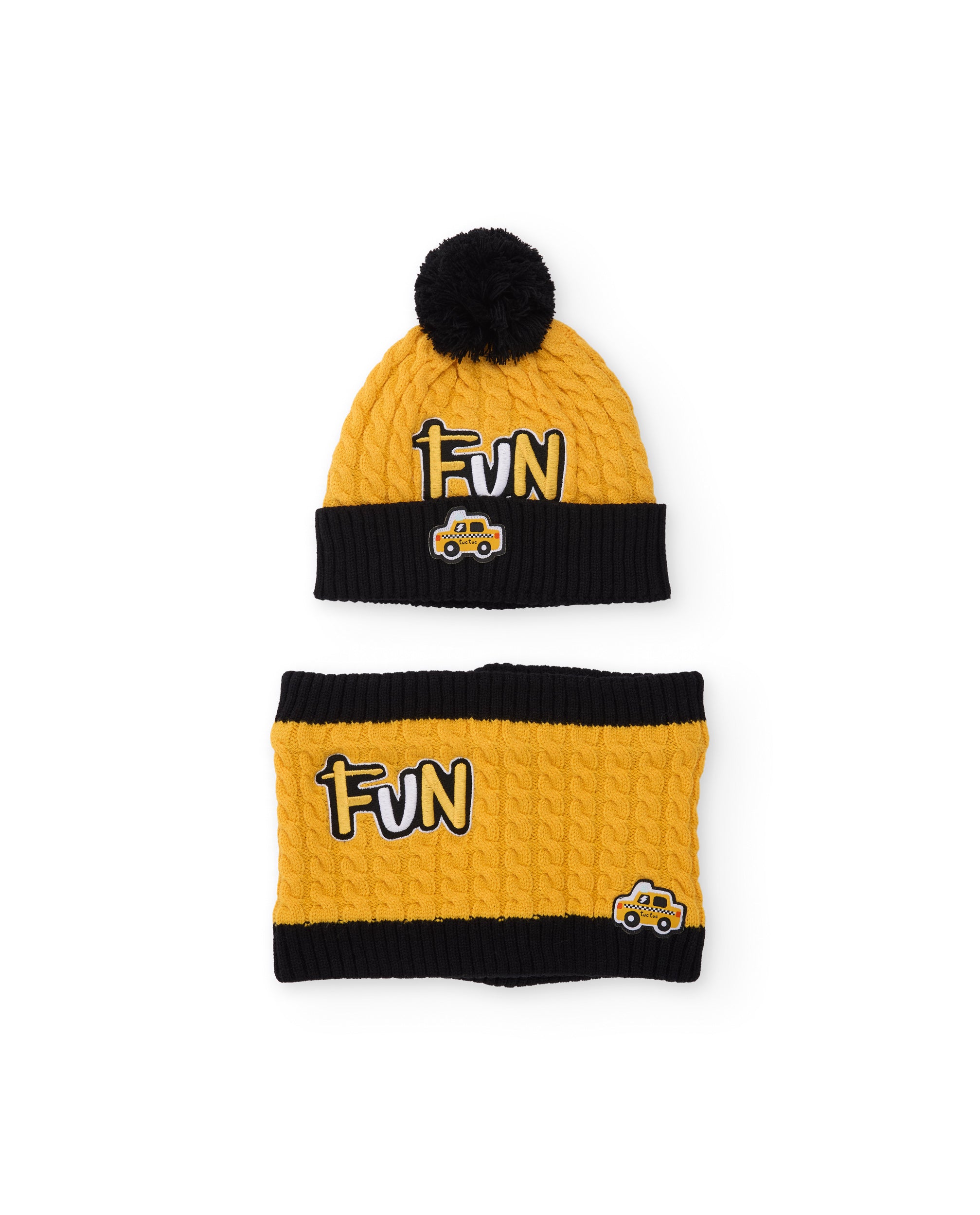 TucTuc Accessori Set Berretto Bambino Giallo Maglia Fun