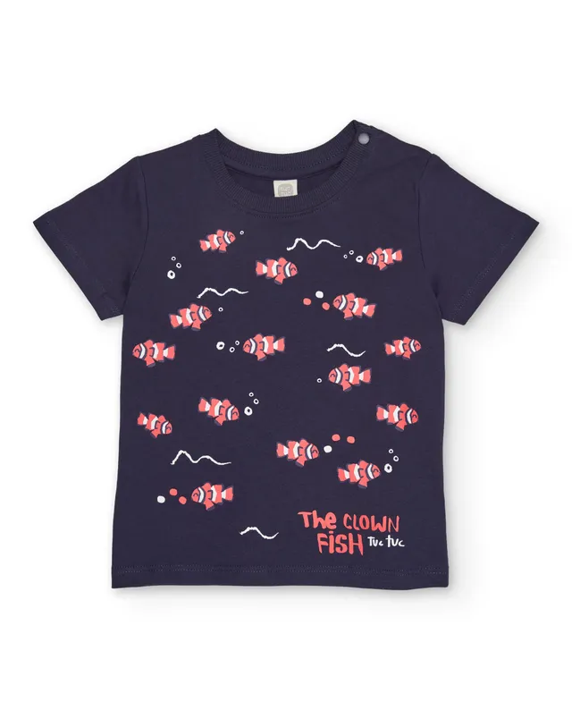 TucTuc Magliette T-shirt bambino pesci pagliaccio navy maglia