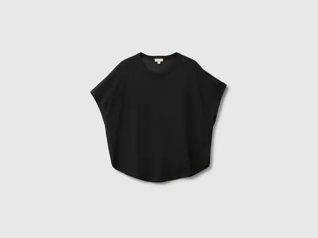 Benetton Smanicato viscosa bamboo taglia S girocollo
