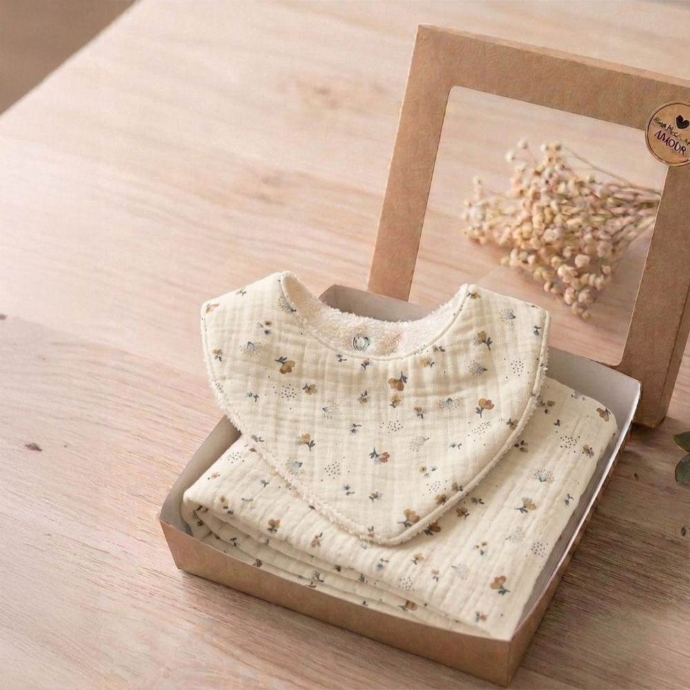 Petite Citrouille Les Essentiels Lina box bavaglino mussola cotone