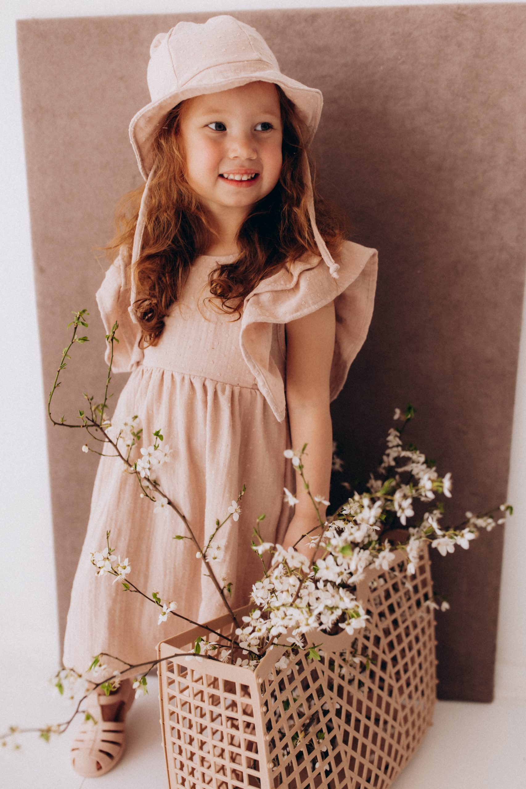 Woolly Organic Muslin Vestito Bambina Cotone Bio Volant