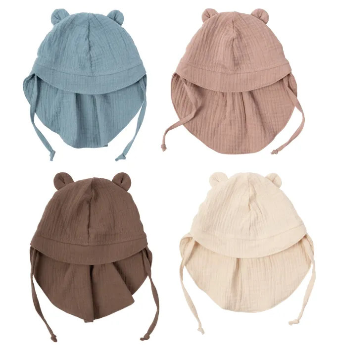 Woolly Organic Baby Hats cappellino sole neonato cotone orsetto