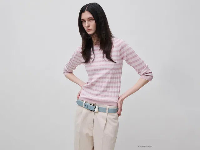 United Colors of Benetton Slim Fit Striped Sweater maglione righe S viscosa