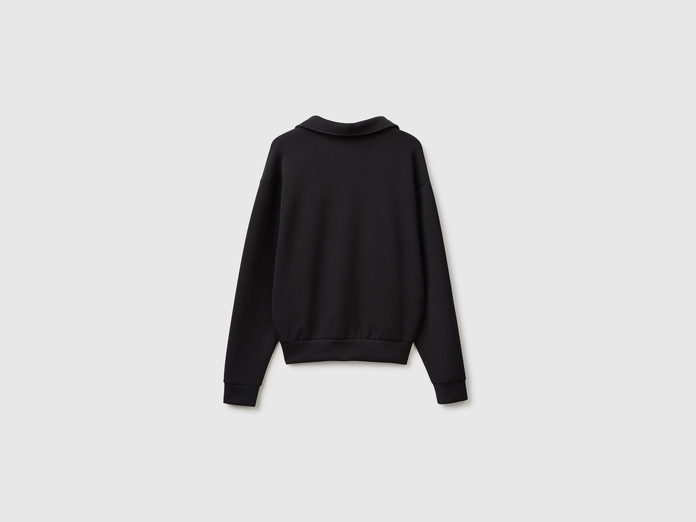 Benetton Felpa Scollo Polo Modale Manica Lunga Taglia M