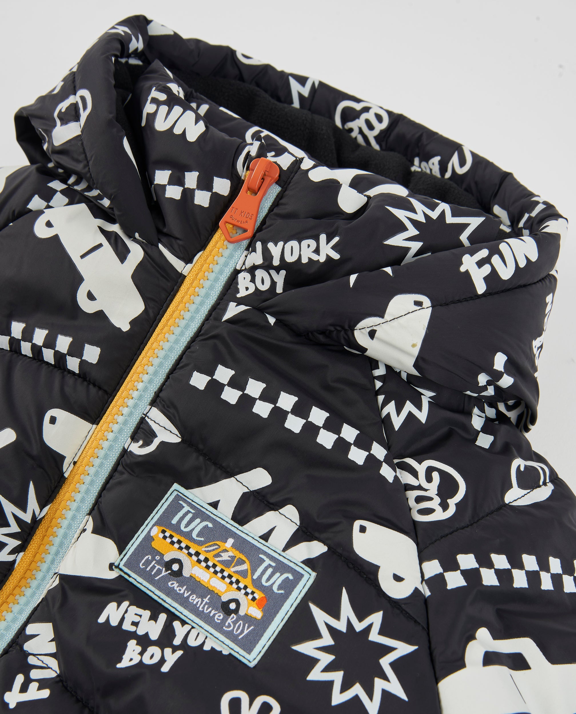 TucTuc Cappotti cappotto bambino nero con cappuccio invernale