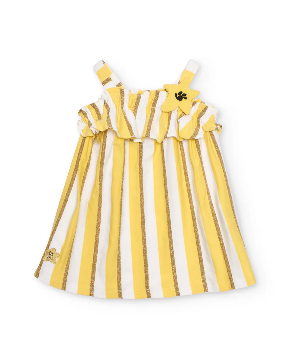 TucTuc Vestiti Vestito Maglia Bambina Giallo Fiori