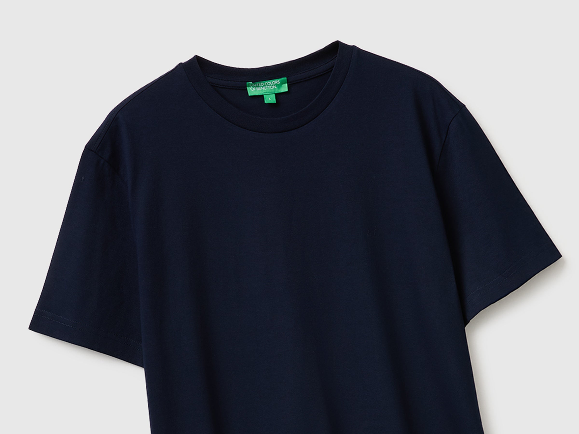 United Colors of Benetton T-Shirts T-Shirt Cotone Blu Maniche Corte