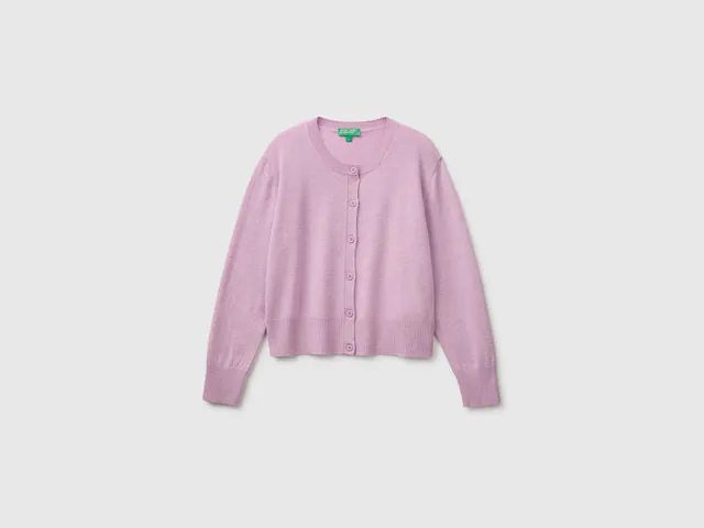 United Colors of Benetton Cardigan Misto Cashmere Bottoni Taglia M