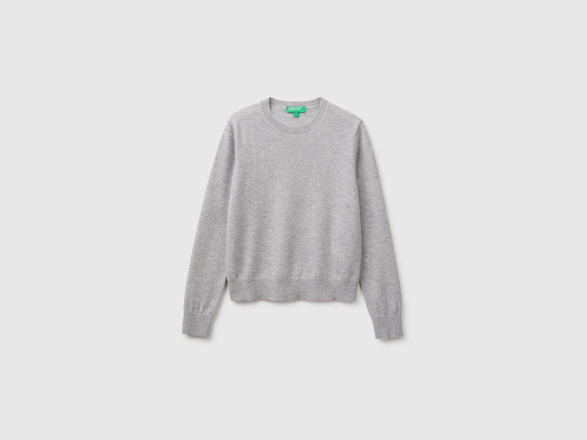 United Colors of Benetton Maglione Cashmere Grigio Chiaro Taglia M