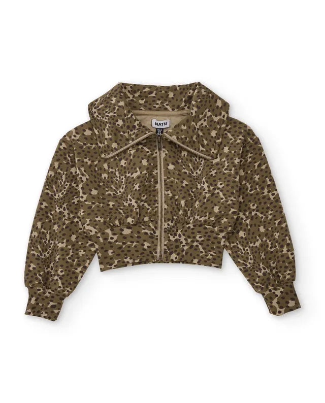 TucTuc Felpe Felpa bambina marrone animalier con zip
