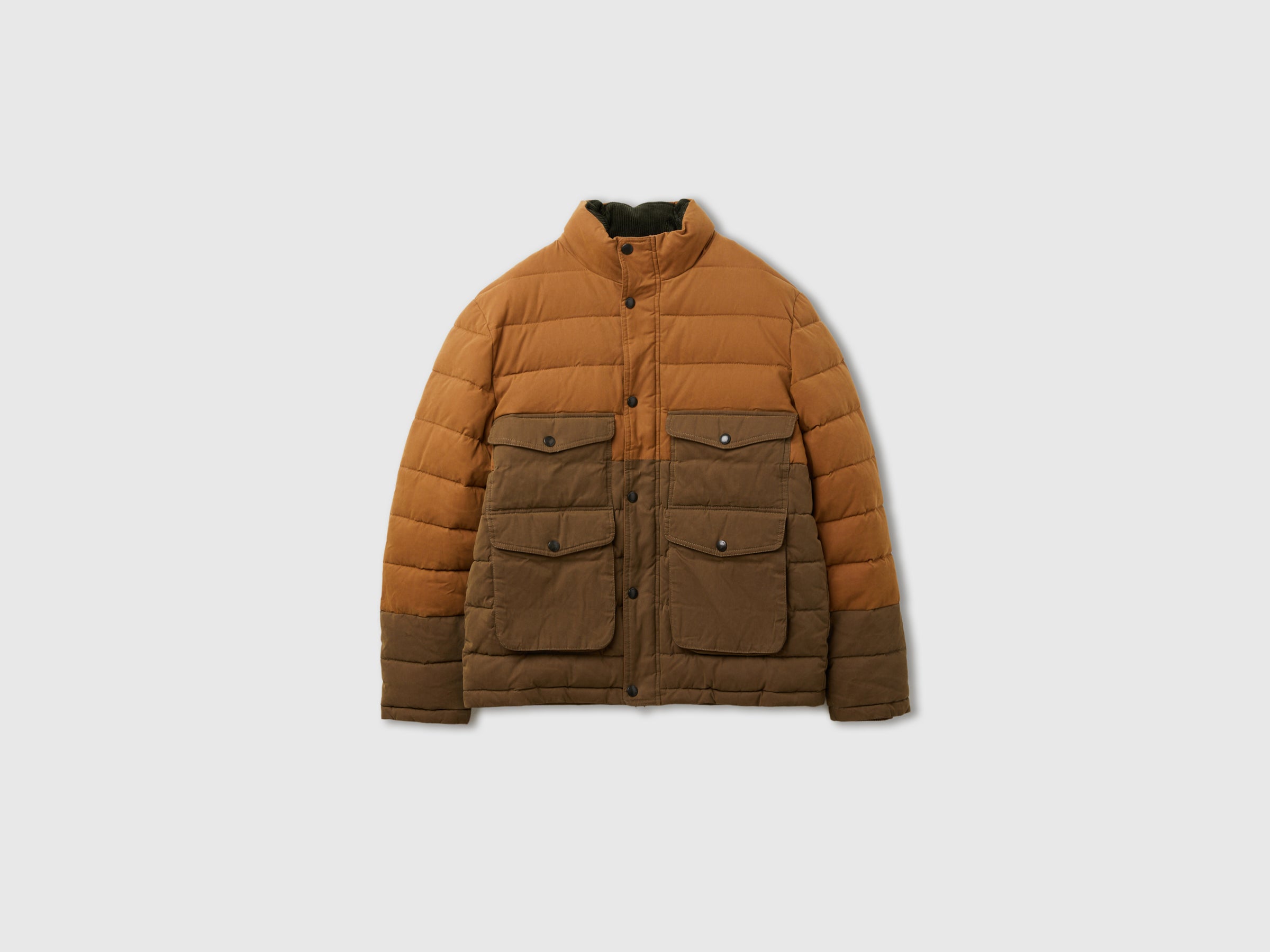 Benetton Giacca Pesante Trapuntata Nylon Cotone Velluto