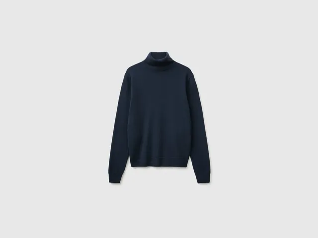 United Colors of Benetton 100% Merino Wool Turtleneck Maglione M