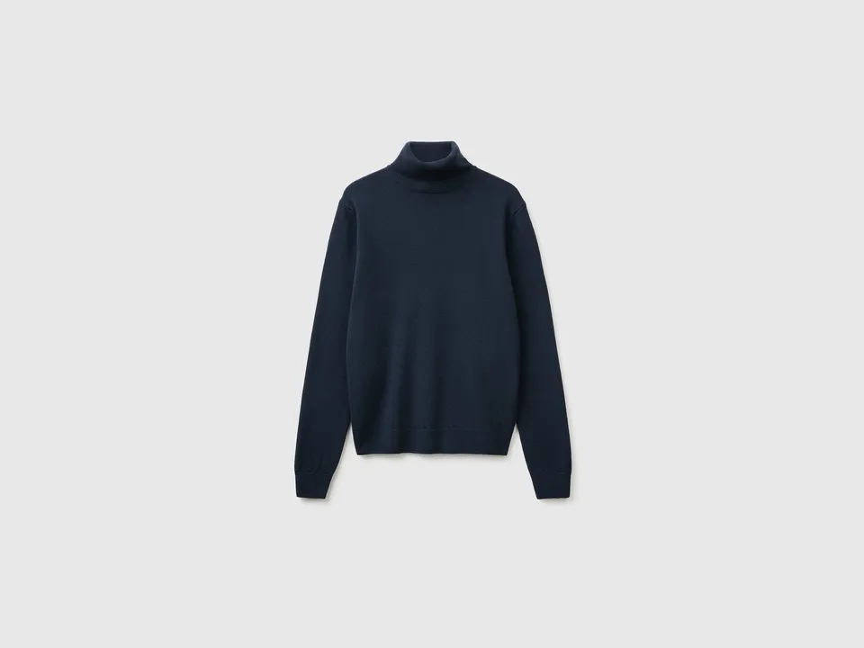 United Colors of Benetton 100% Merino Wool Turtleneck Maglione M