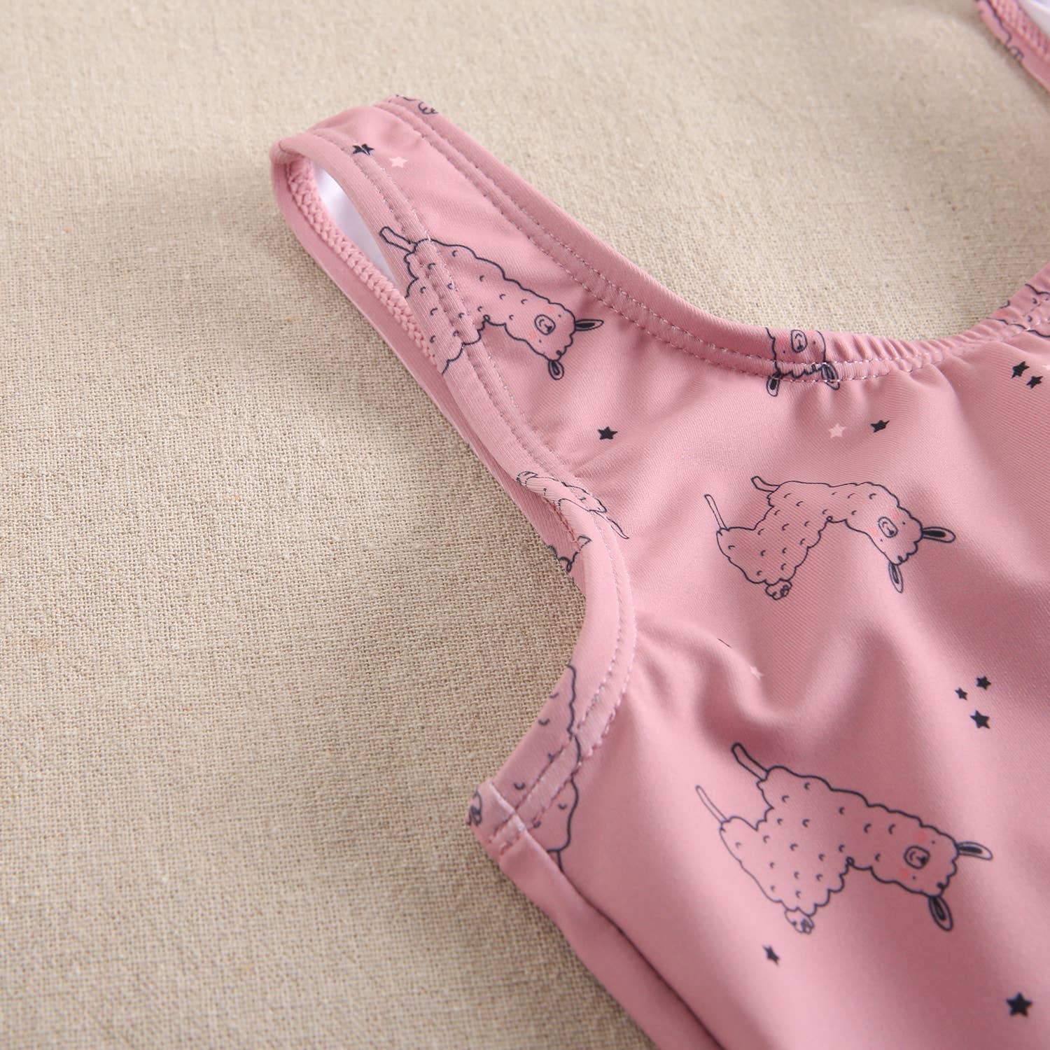 Dadati Lama costume intero bambina rosa 5 anni spandex