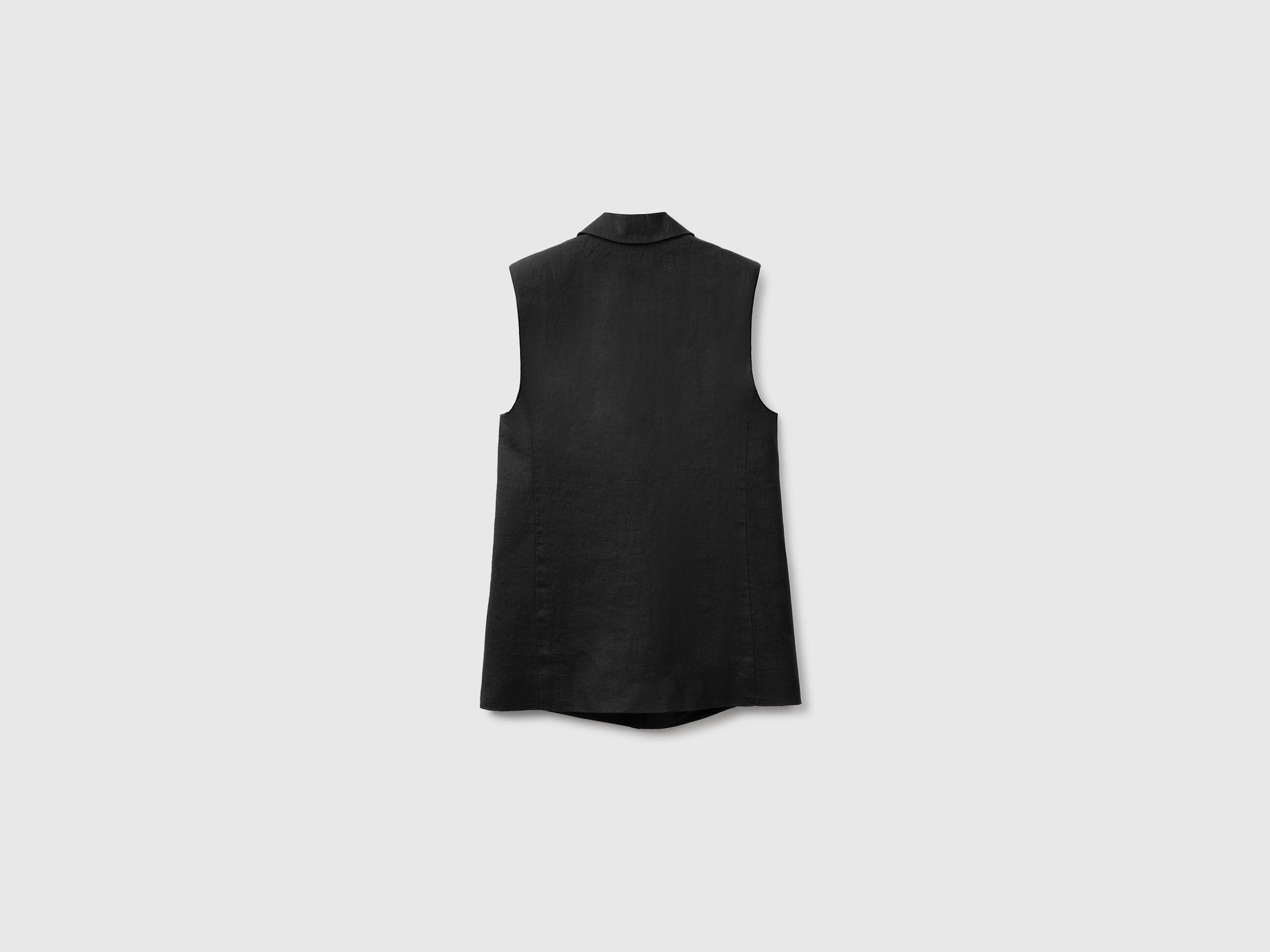United Colors of Benetton Gilet lungo lino puro due bottoni