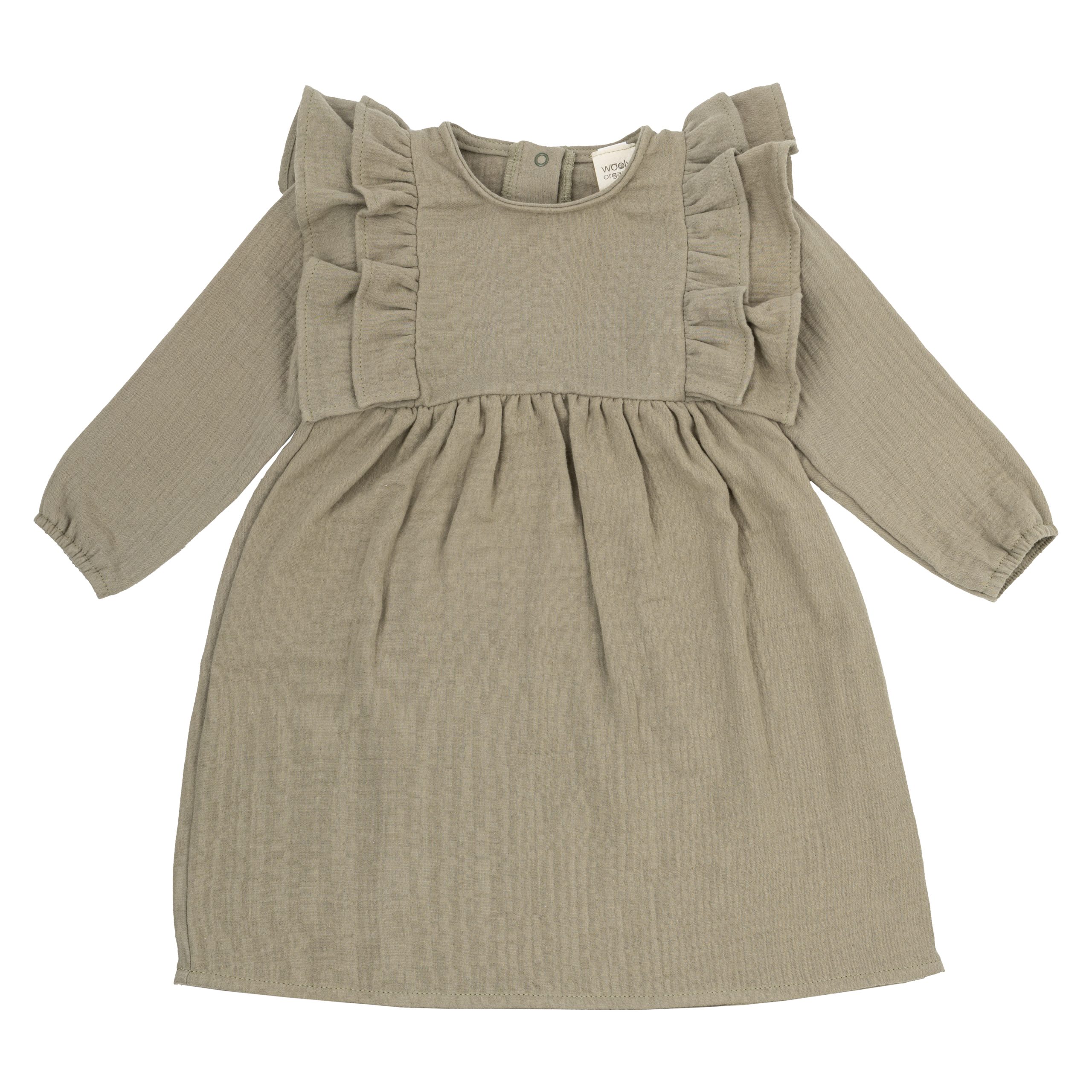 Woolly Organic Vestito Mussola Maniche Lunghe Cotone Bio GOTS