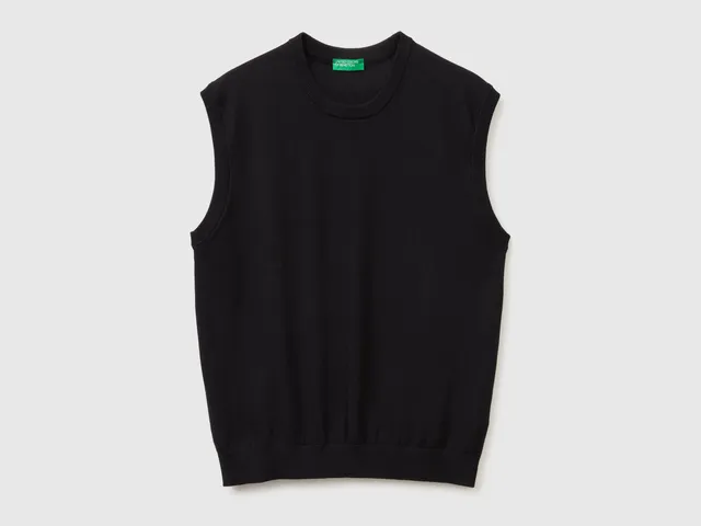 United Colors of Benetton Gilet cotone tricot scollo rotondo M