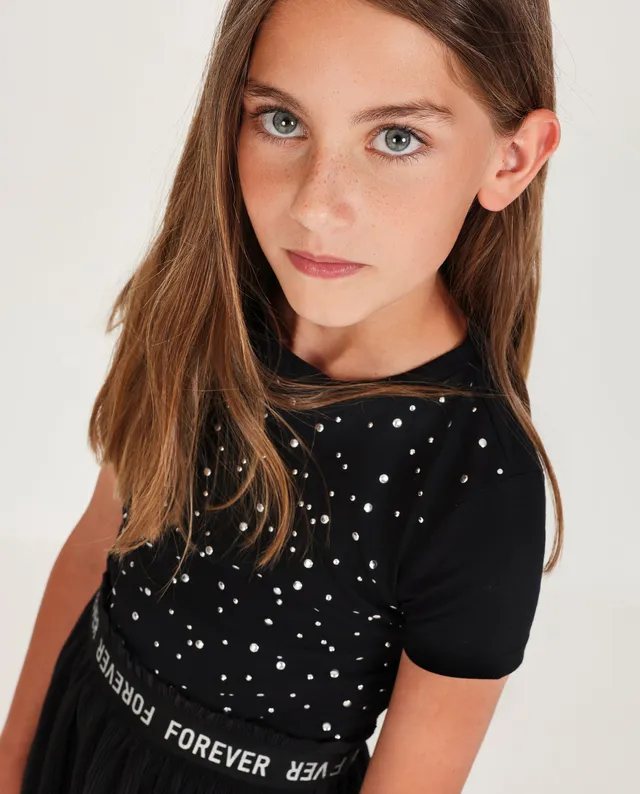 TucTuc Vestiti Vestito Maglia Brillanti Nero 4-16 Anni Elegante