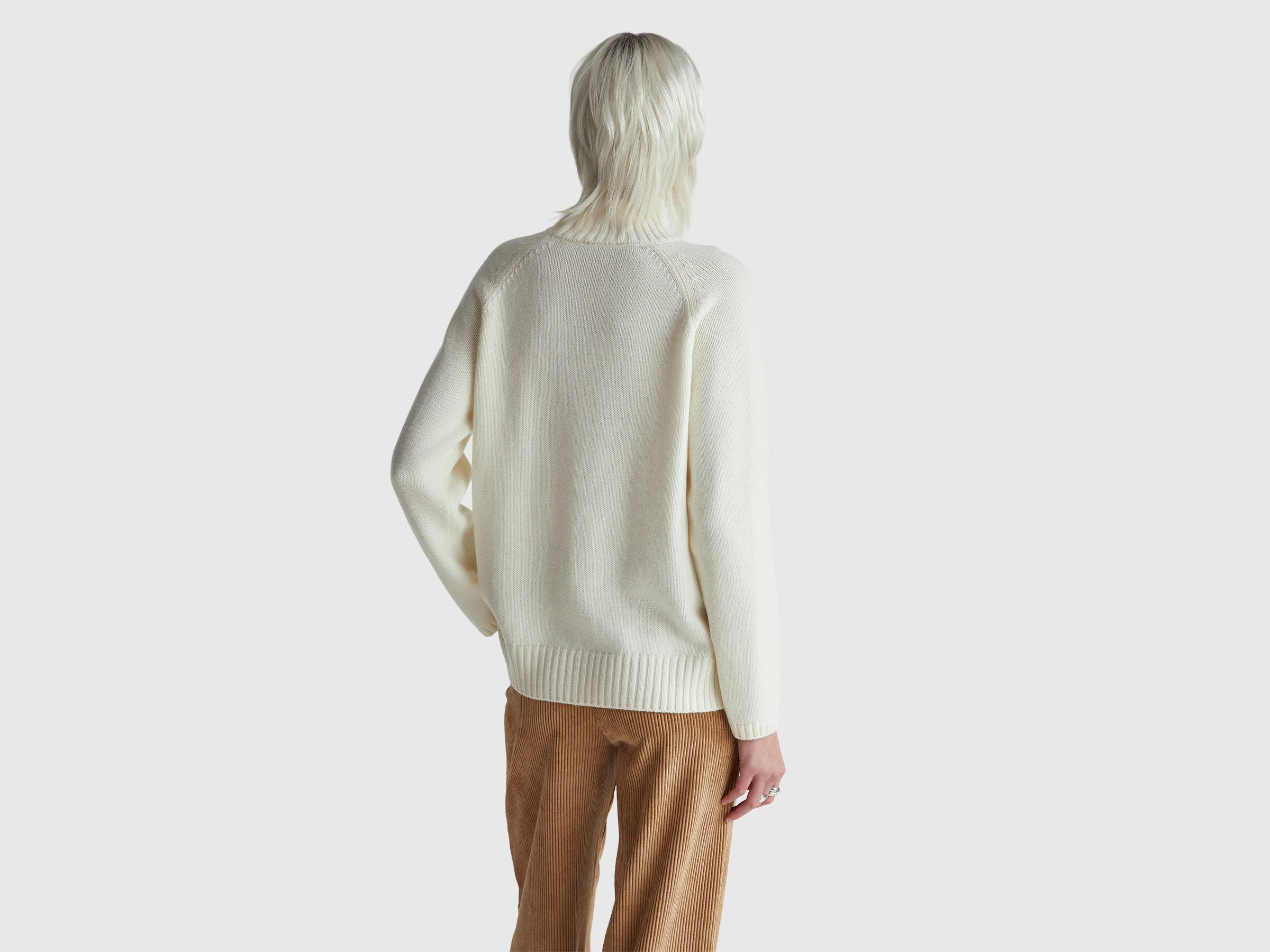 Benetton Sweaters Maglione dolcevita frange taglia S