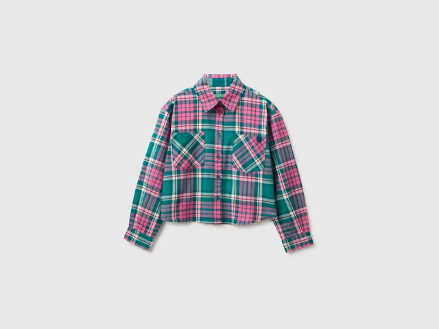 United Colors of Benetton Camicia a quadri camicia cotone manica lunga