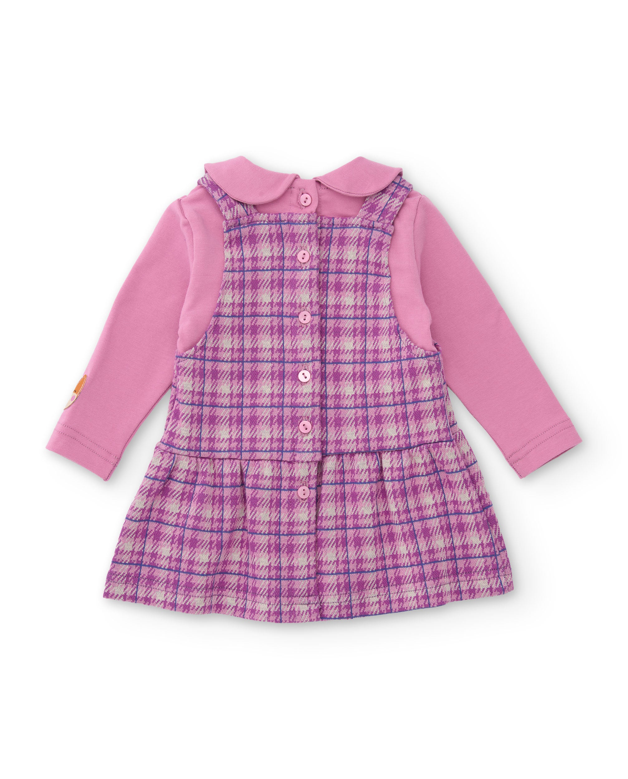 TucTuc Vestito in maglia neonata quadri vestito rosa maglia