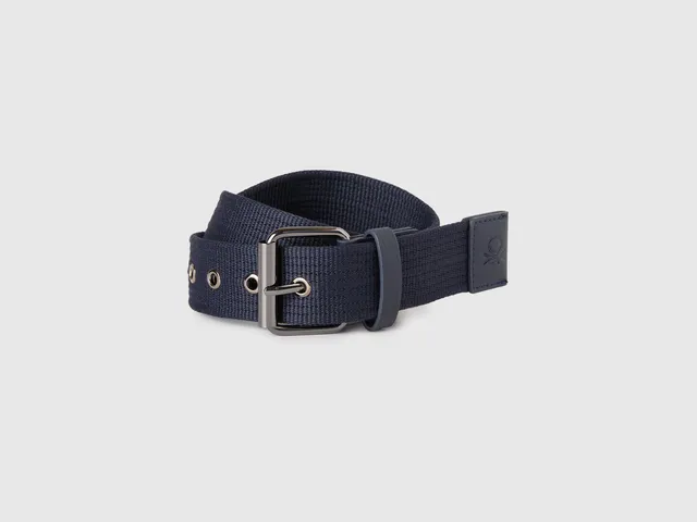 Benetton cintura nastro effetto rigato fibbia rullo con logo