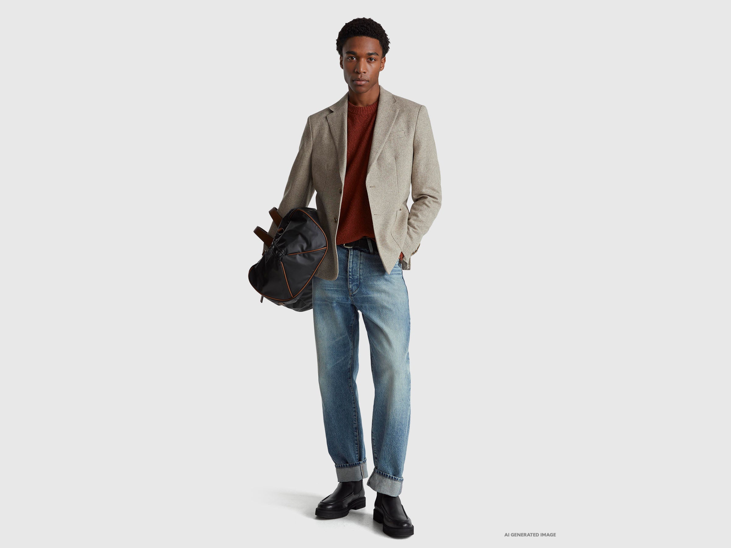 United Colors of Benetton Jeans relaxed fit cotone denim