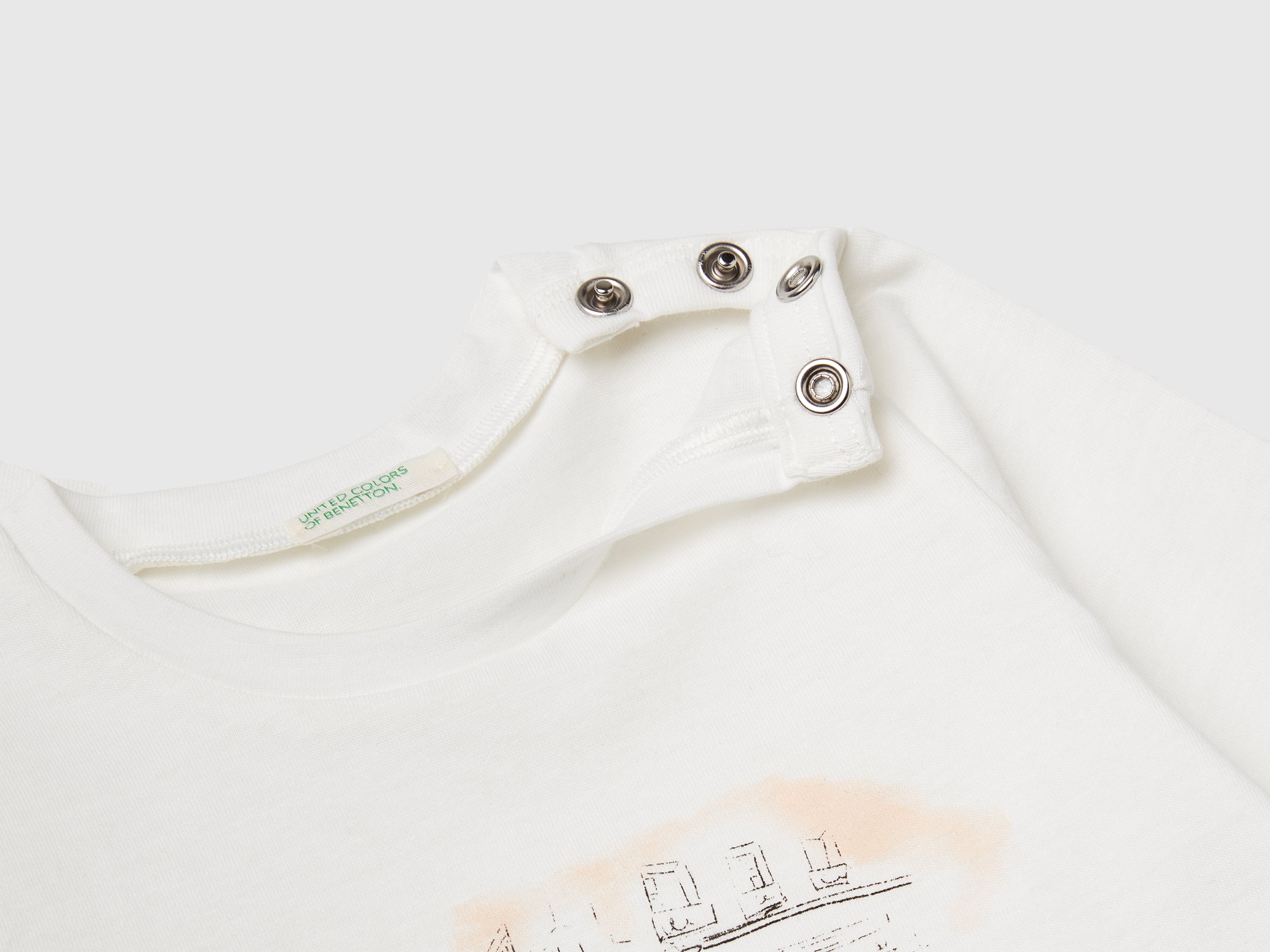 United Colors of Benetton T-Shirt Neonato Cotone Bio Stampa