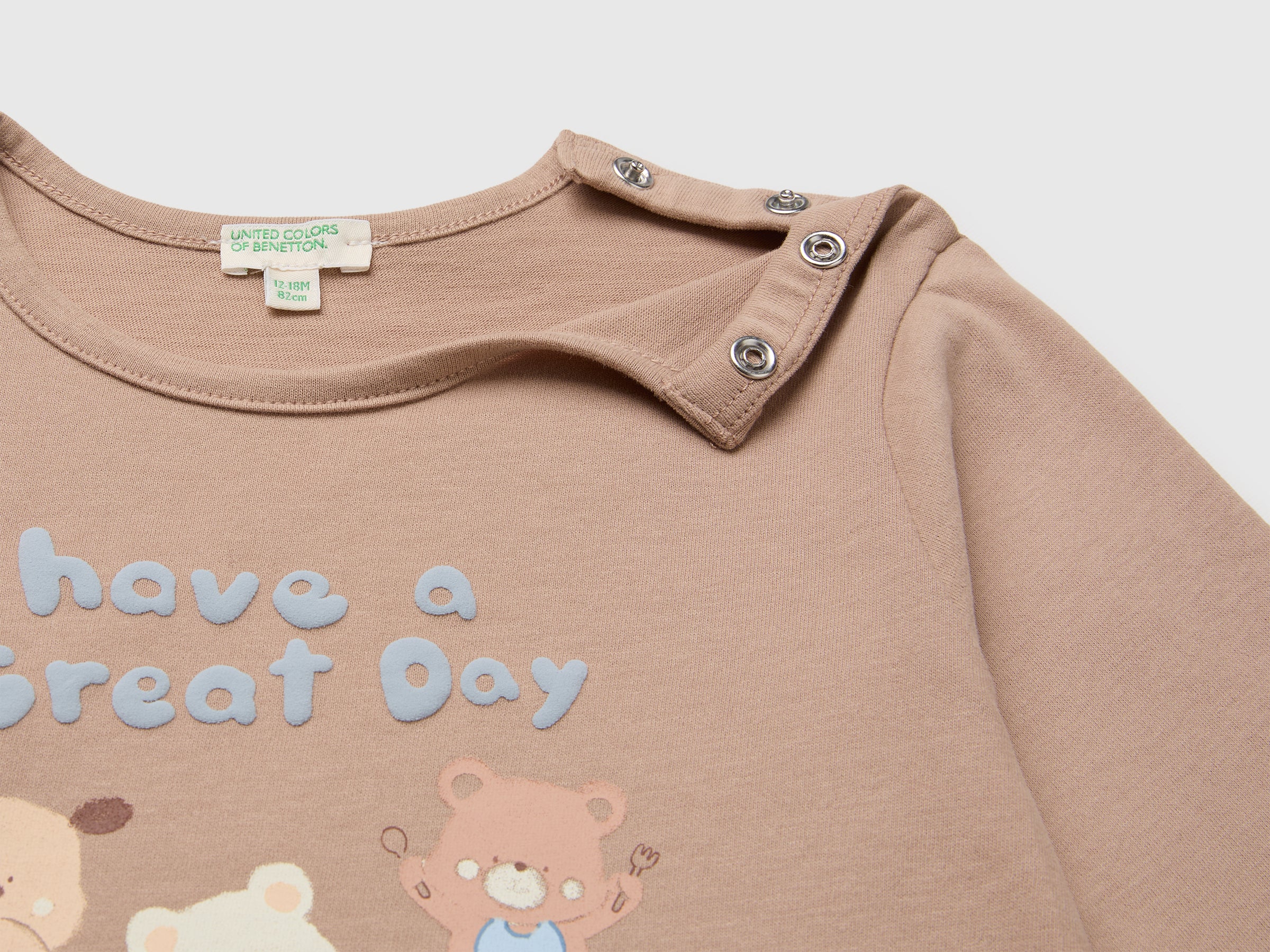 Benetton T-shirt neonato cotone bio stampa taglia 56