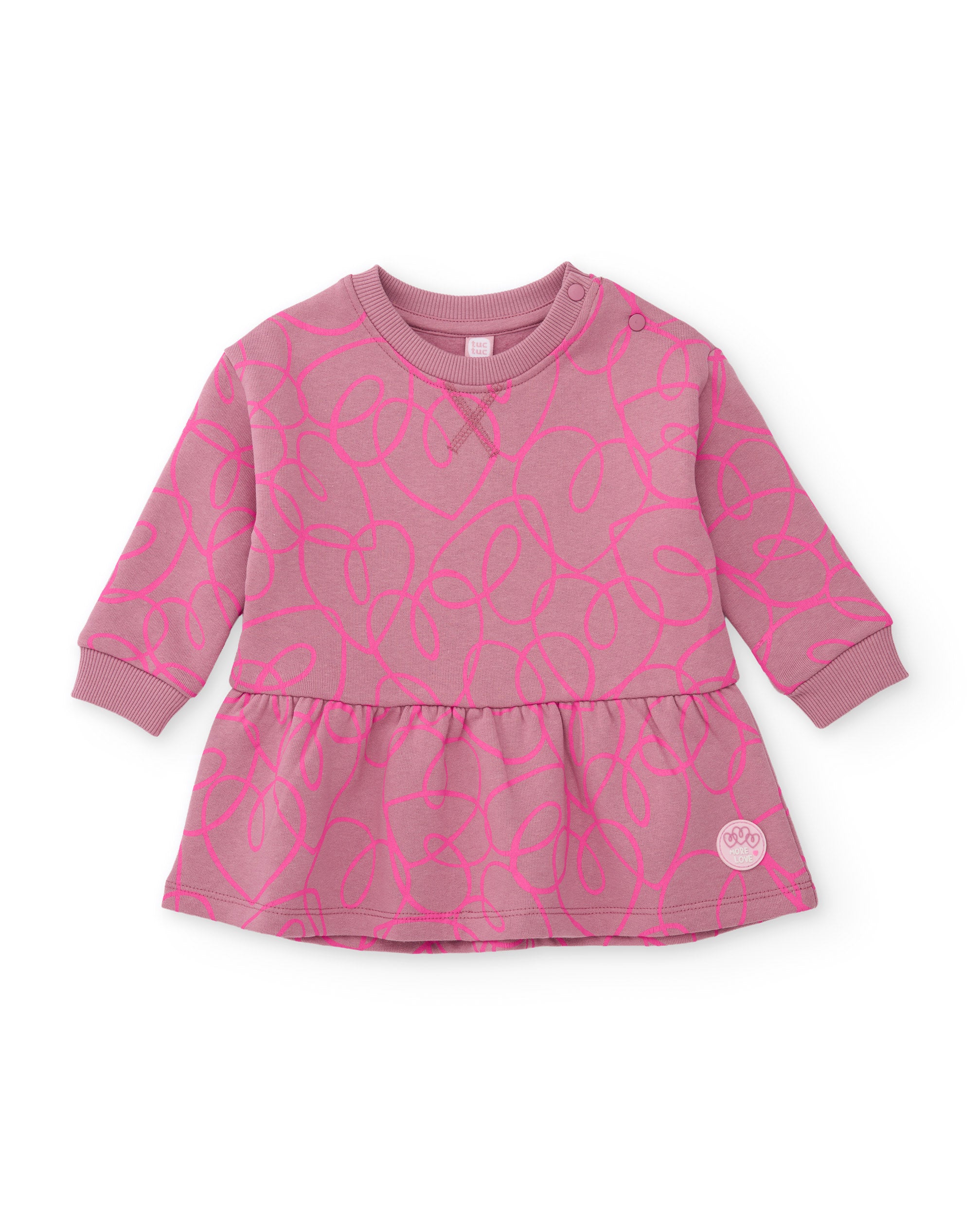 TucTuc Vestiti vestito bambina felpa rosa scollo rotondo