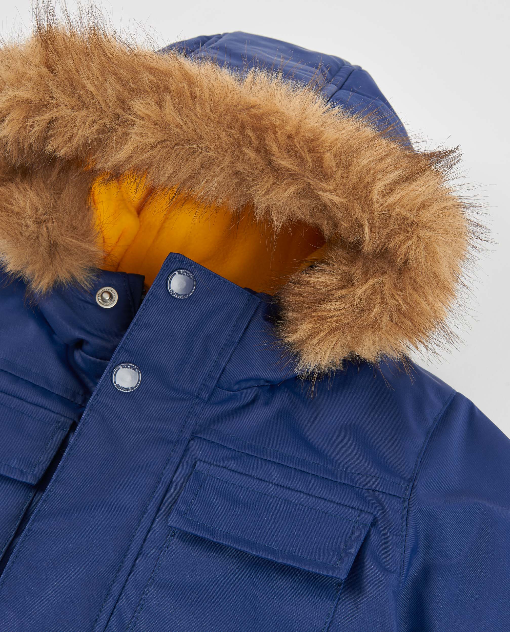 TucTuc Cappotti Cappotto Bimbo Blu Navy Pile con Cappuccio