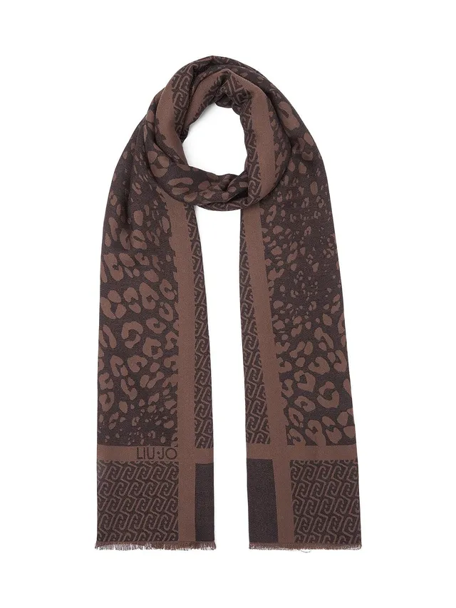 Liu Jo Stola Jacquard Animalier con Logo Nera 200x70 cm