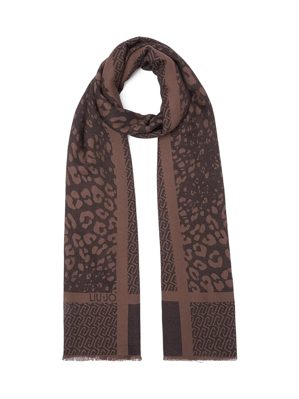 Liu Jo Stola Jacquard Animalier con Logo Nera 200x70 cm