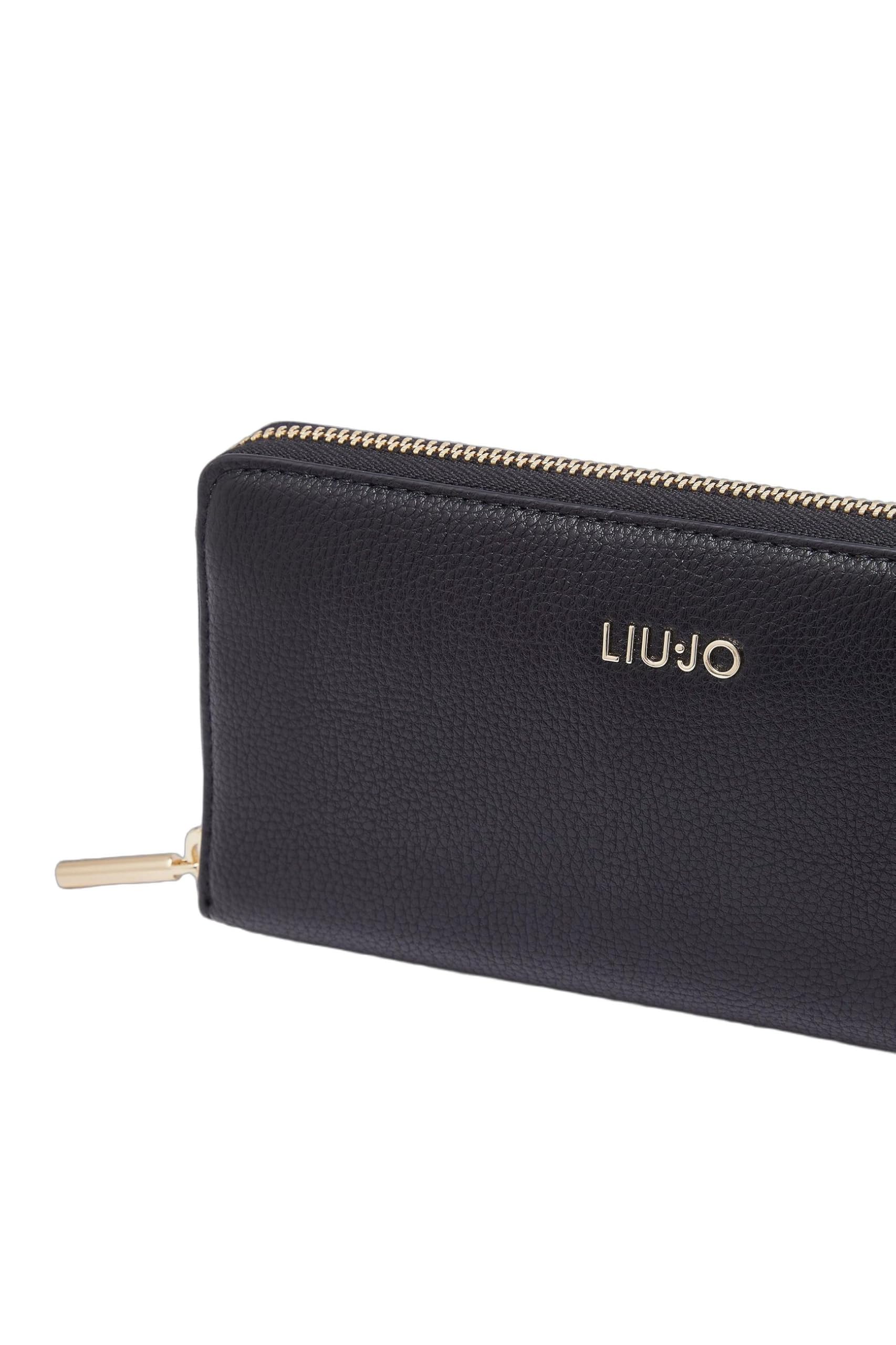 Liu Jo AF6170 E1019 portafoglio zip around nero XL cerniera