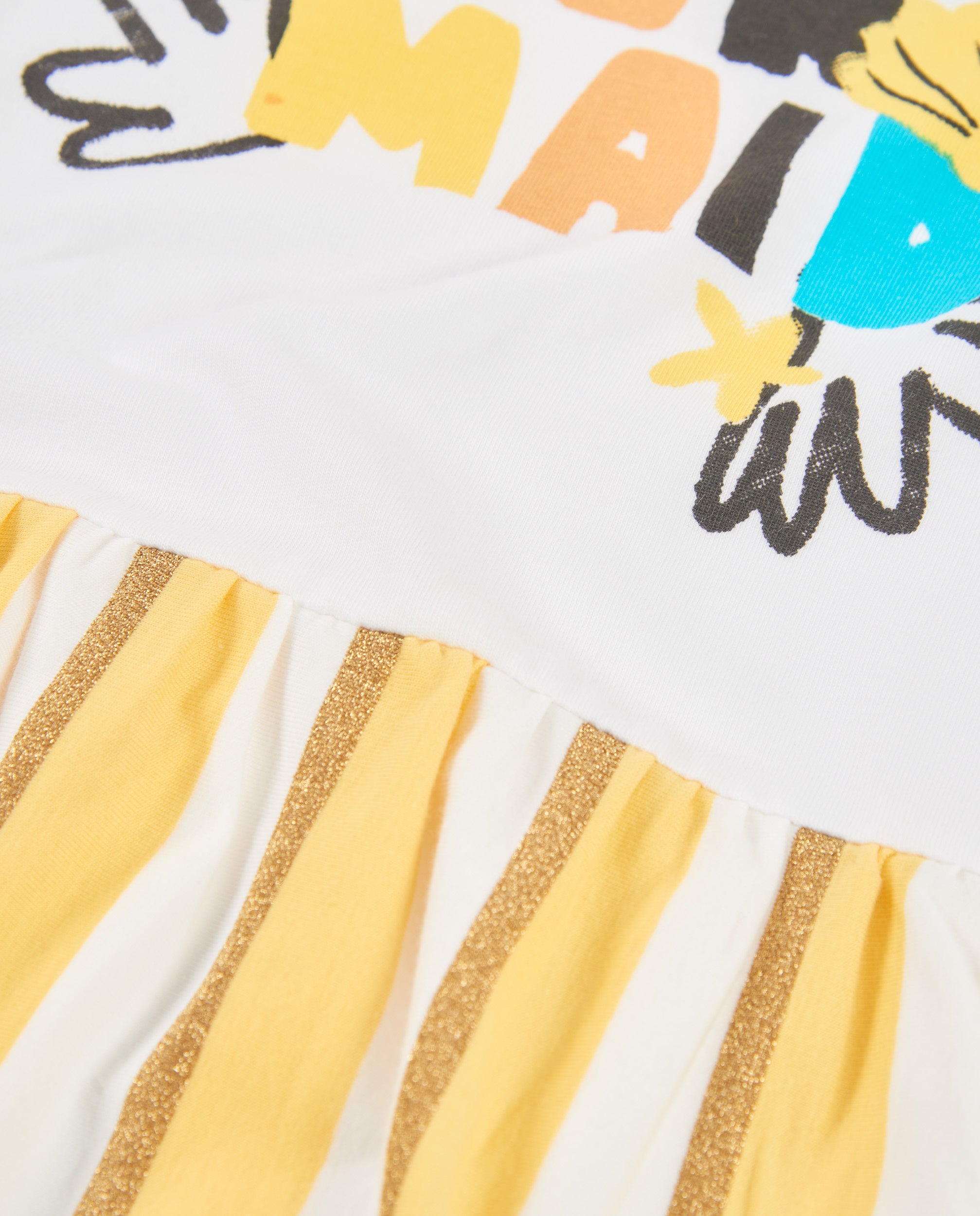 TucTuc Vestiti Vestito Righe Verticali Giallo Neonata