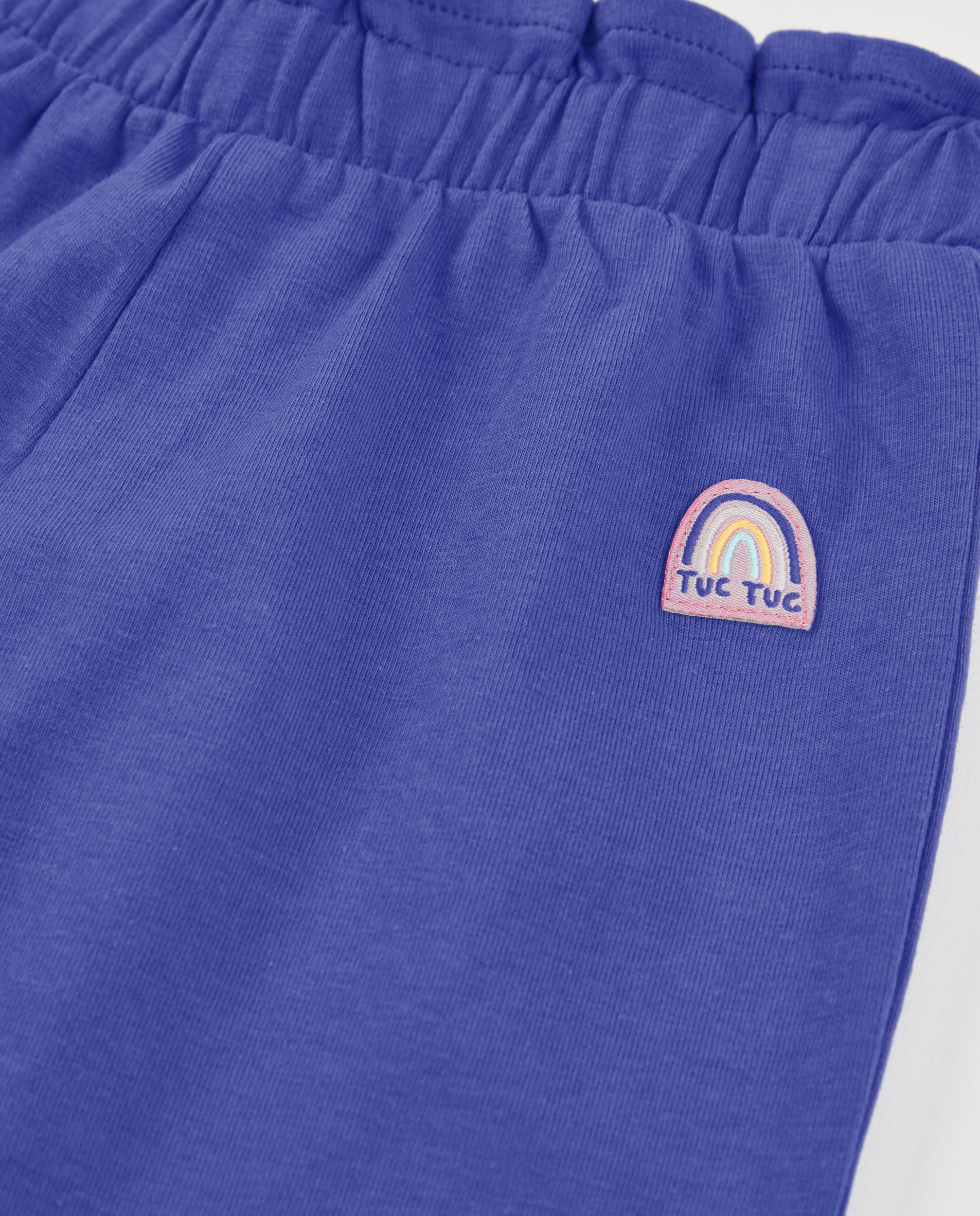 TucTuc Pantaloni bambina lilla gamba ampia vita elastica