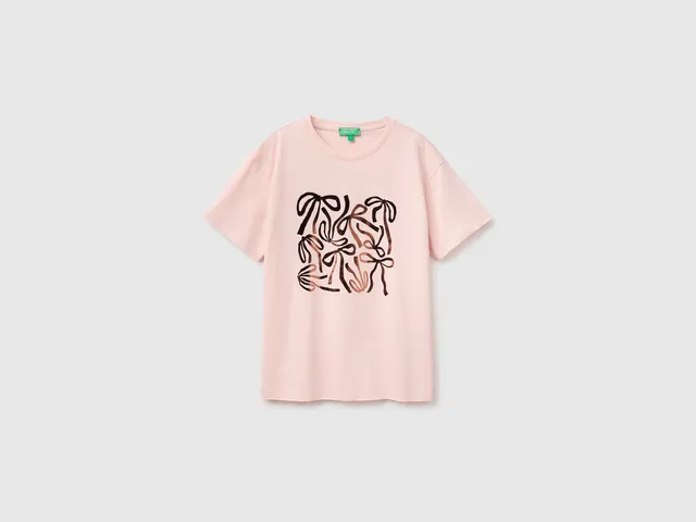 Benetton T-Shirts and Tops T-shirt oversize cotone con stampa