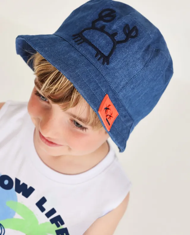 TucTuc Accessori cappello bambino jeans ricamo granchio sole