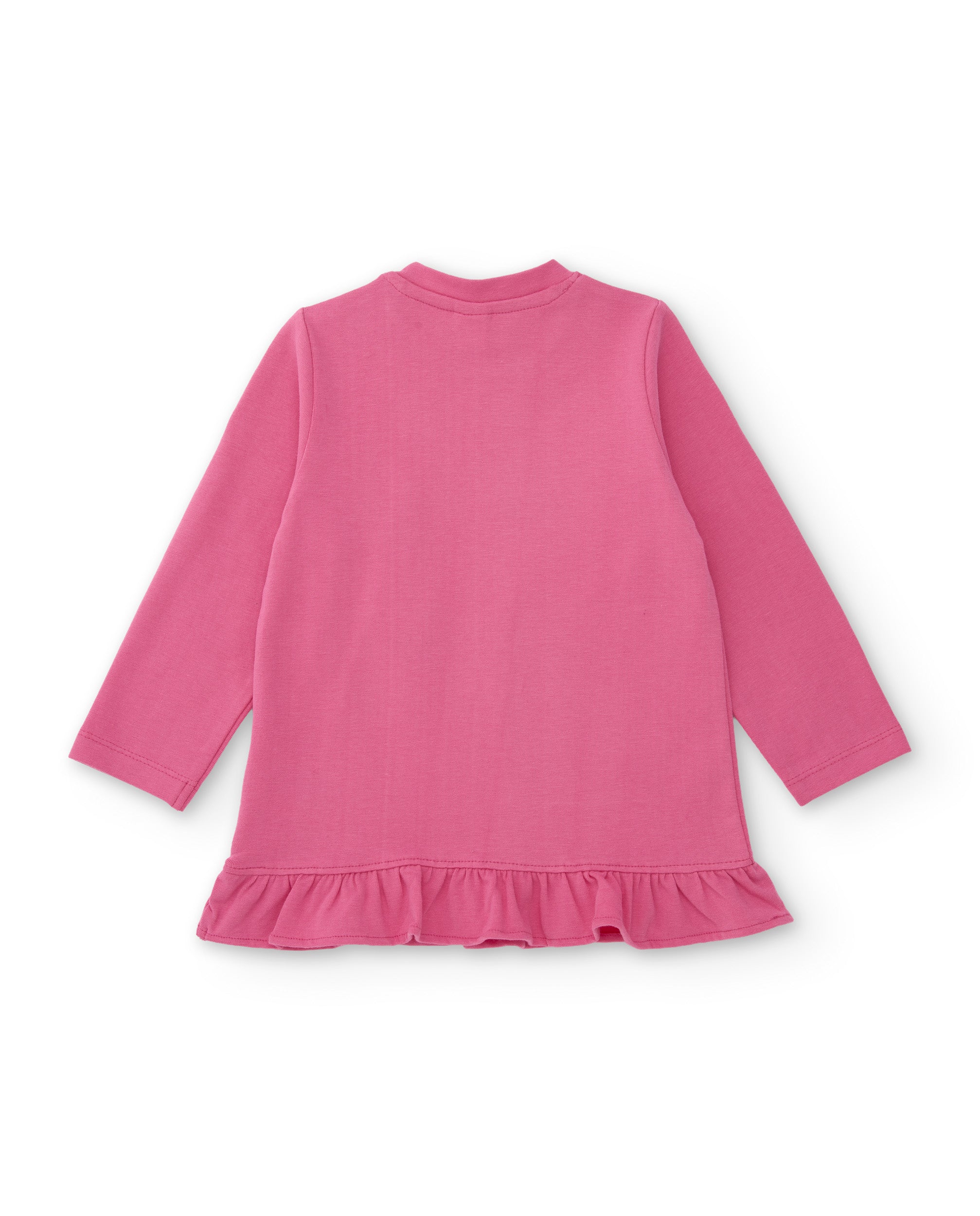 TucTuc Magliette Maglia Bambina Rosa Manica Lunga Fiori