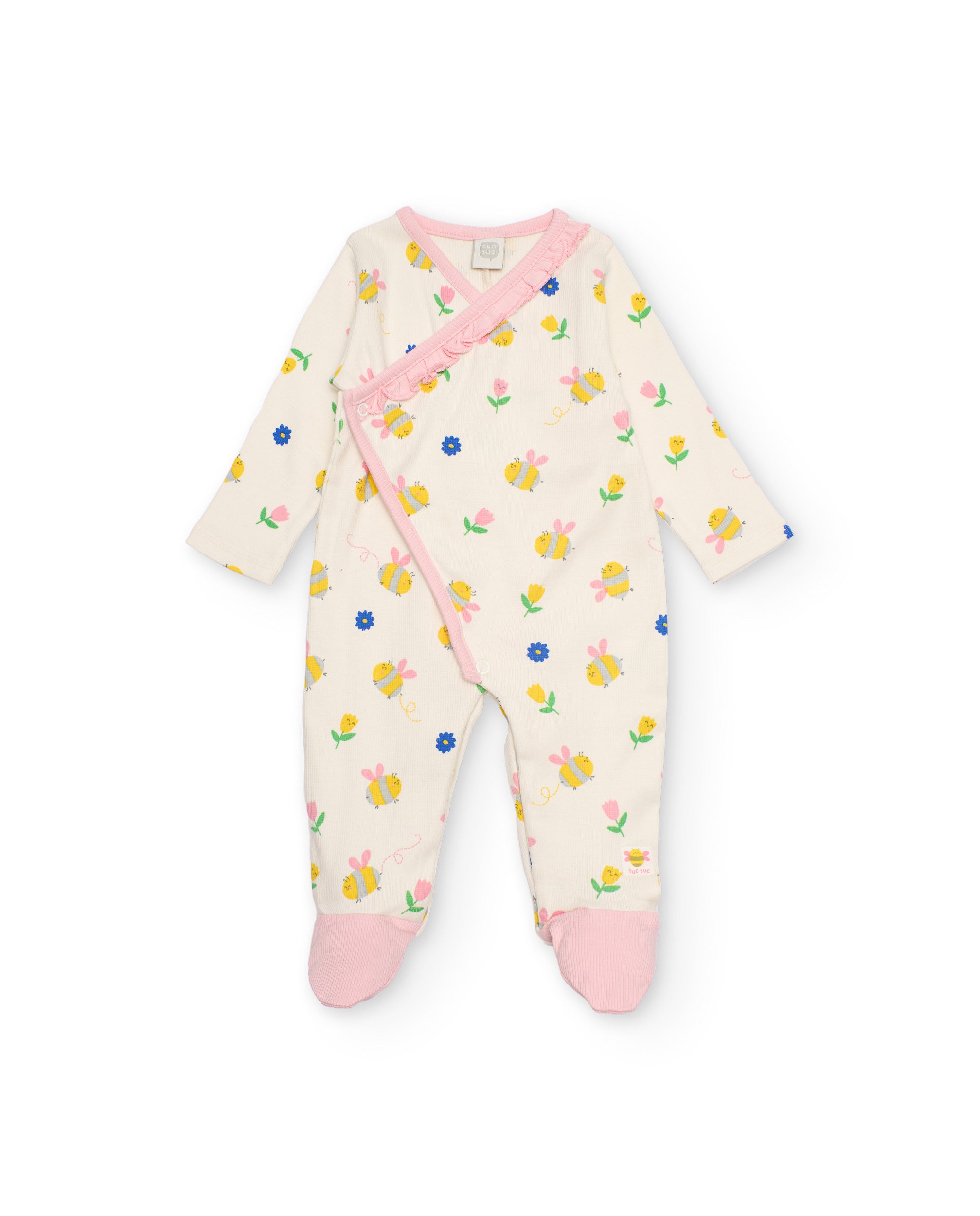 TucTuc Tutine pagliaccetto neonata beige stampa fiori