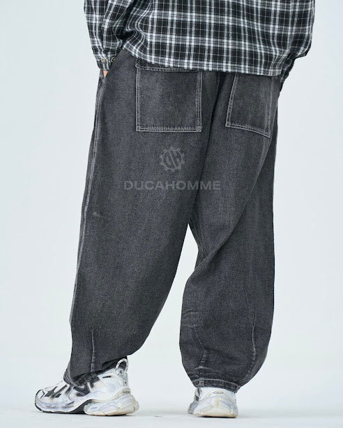 Sottosopra An838301p jeans balloon delavato grigio M