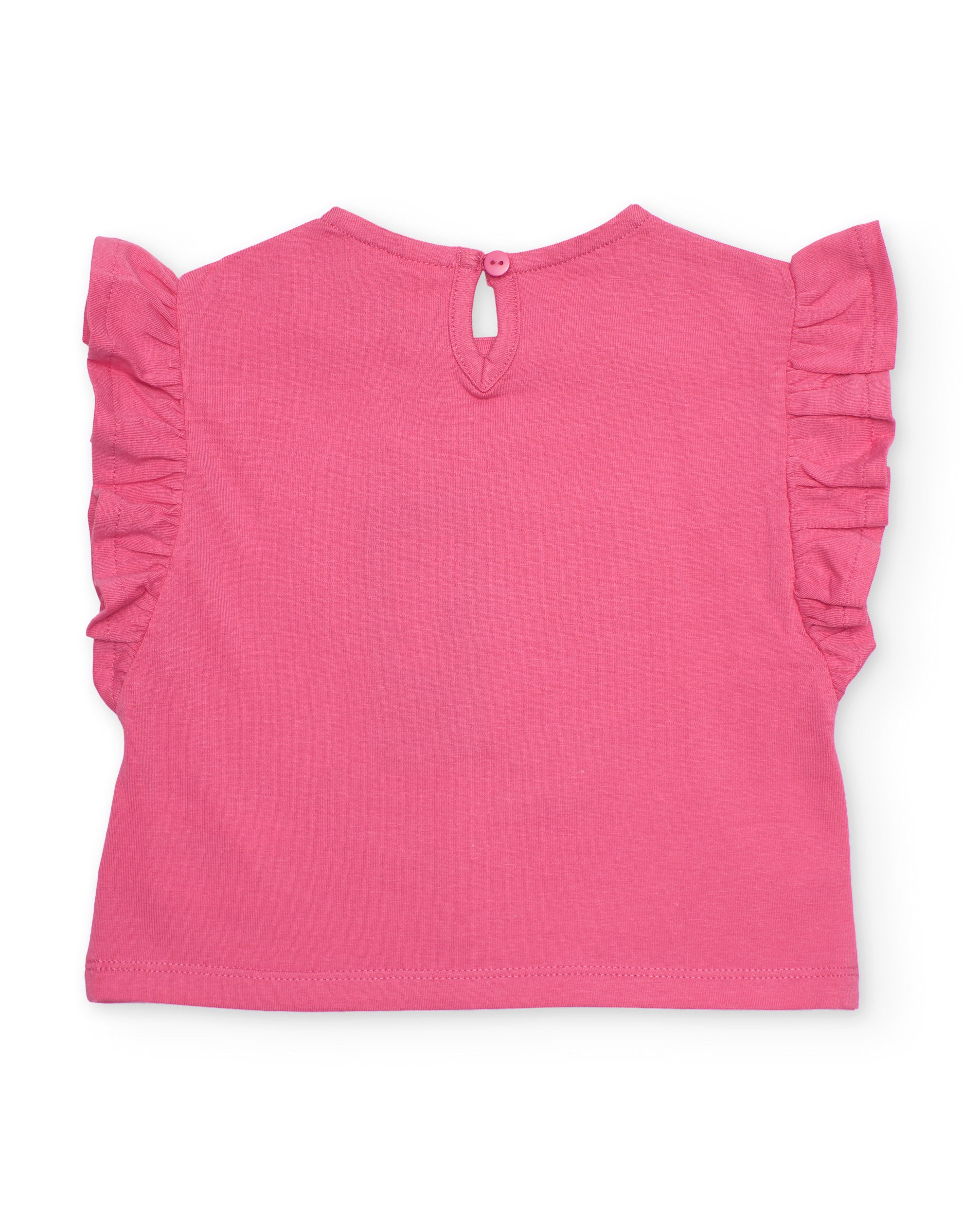TucTuc Magliette T-Shirt Bambina Rosa Fiore Rilievo