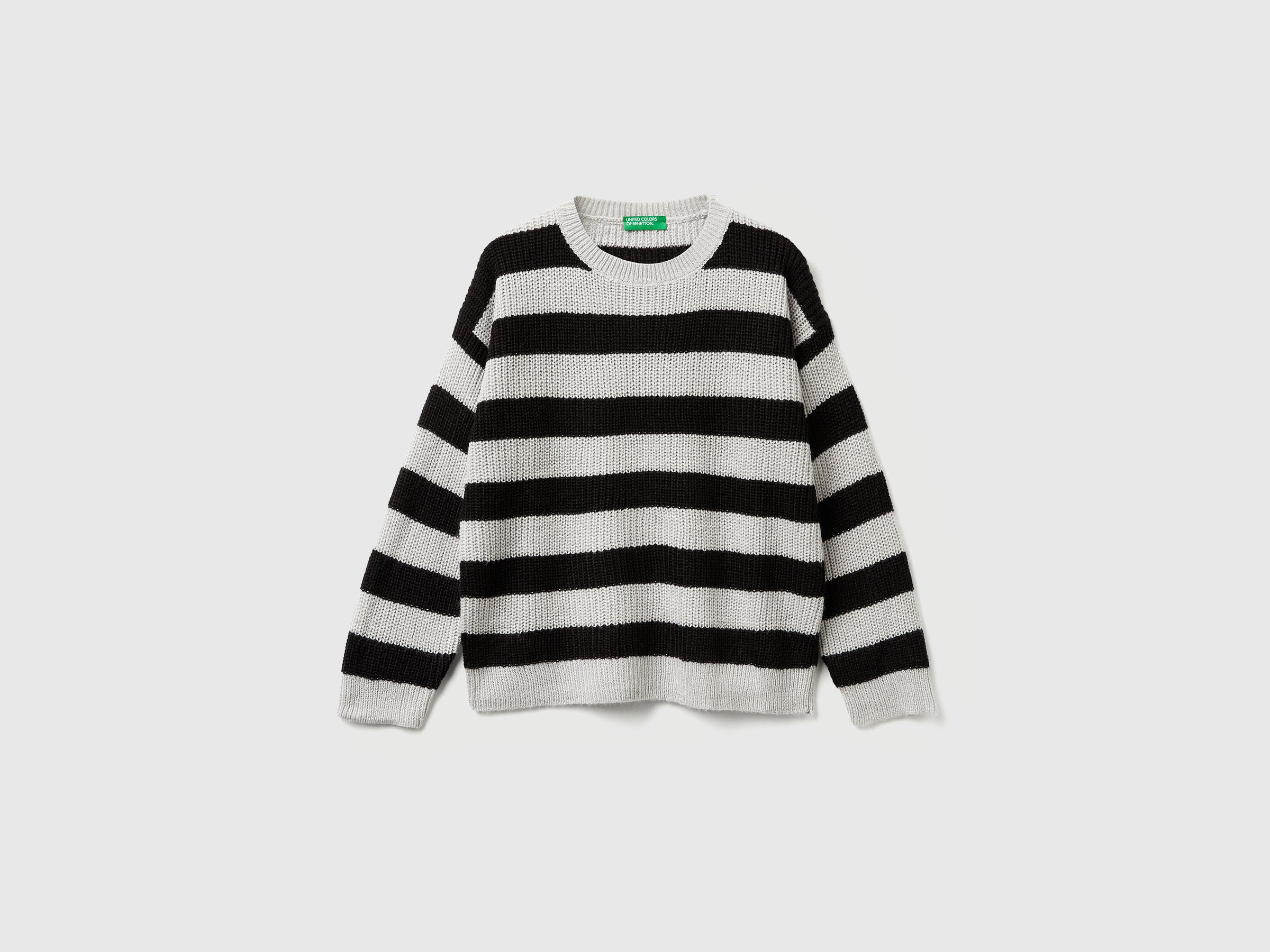 Benetton Maglione righe bicolore girocollo Easy Care