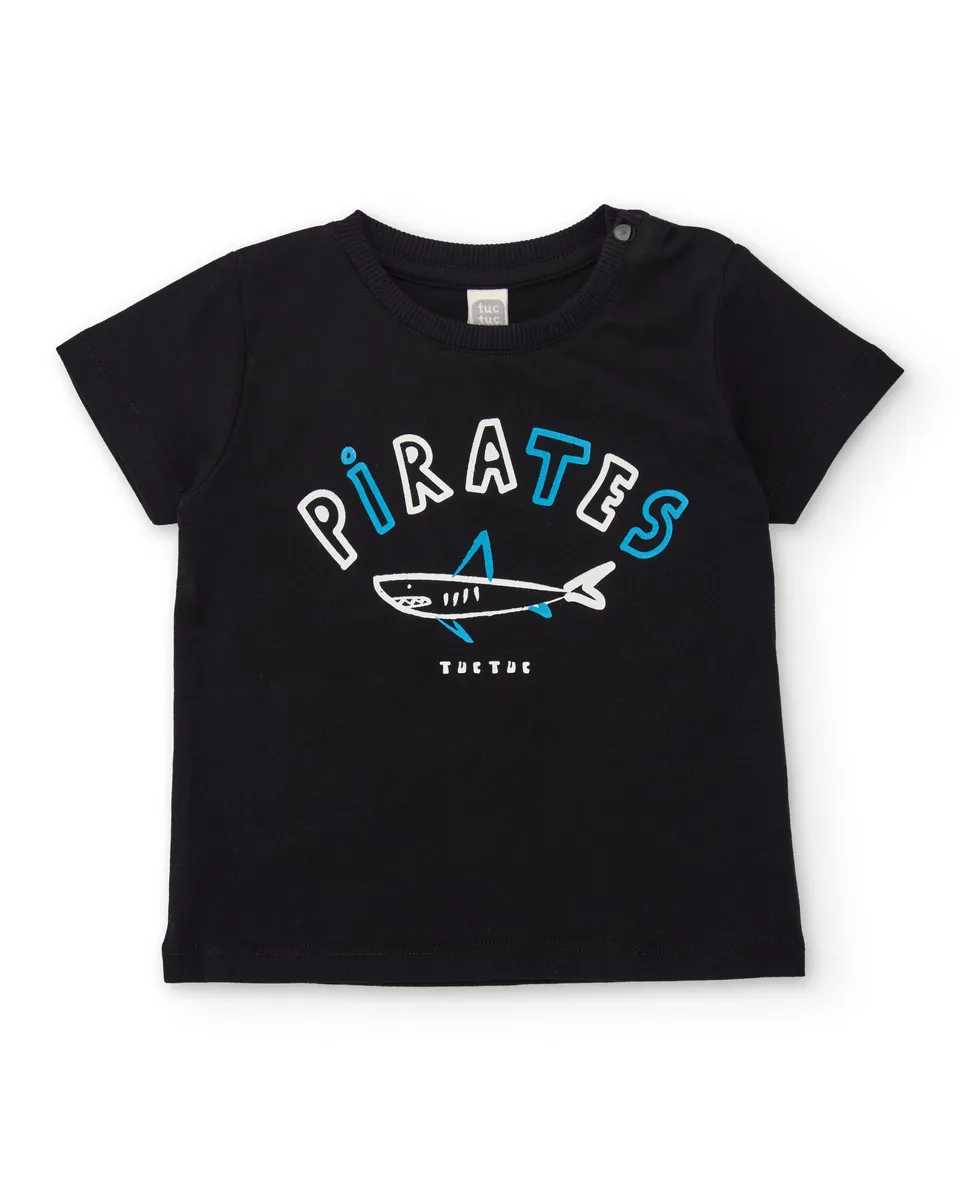 TucTuc Magliette T-Shirt Squalo Bambino Nero 6 Mesi cotone