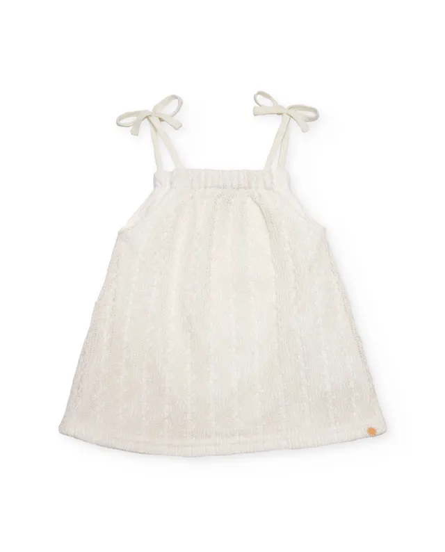 TucTuc Magliette Top Bambina Bianco Traforato Spalline