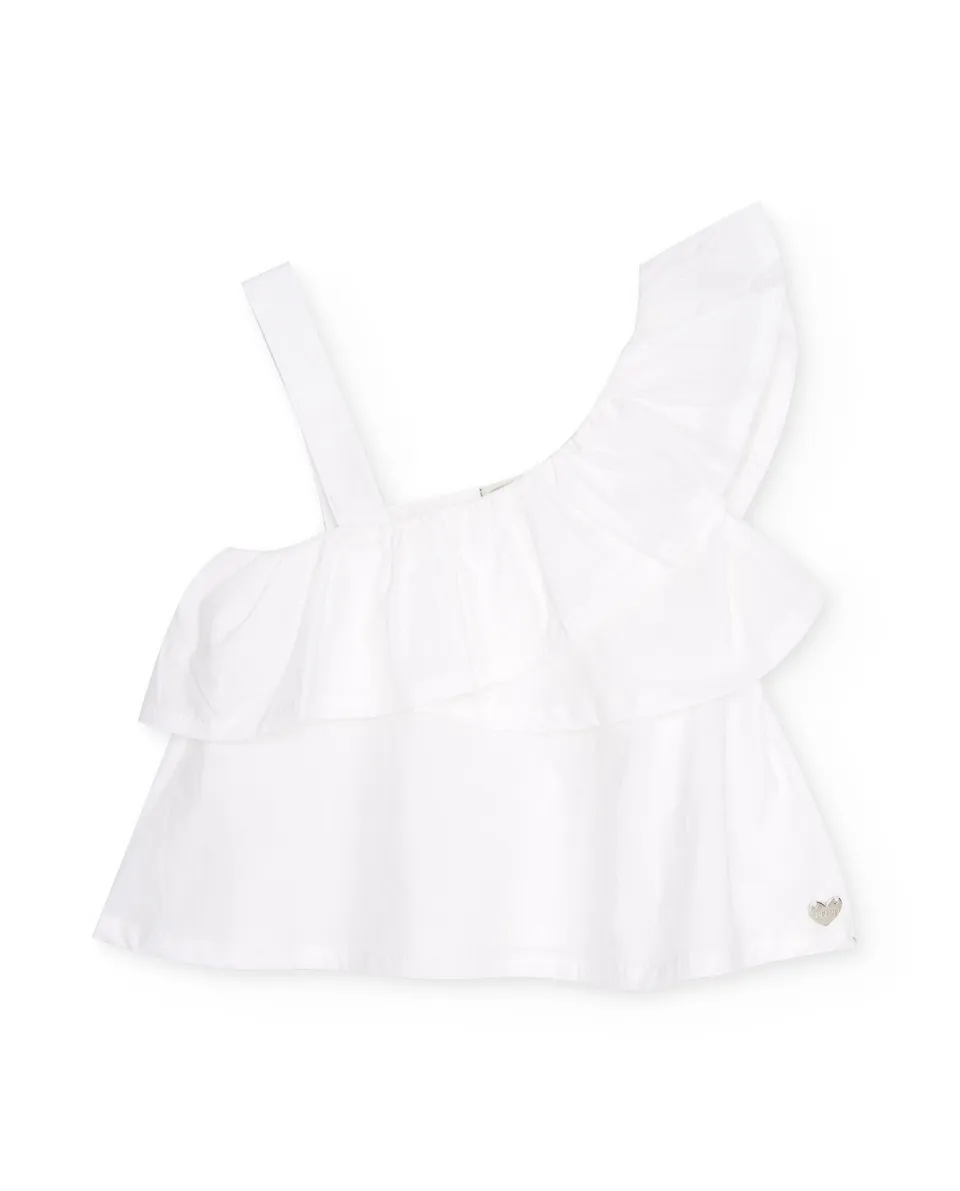 TucTuc Camicette blusa bambina volant bianco