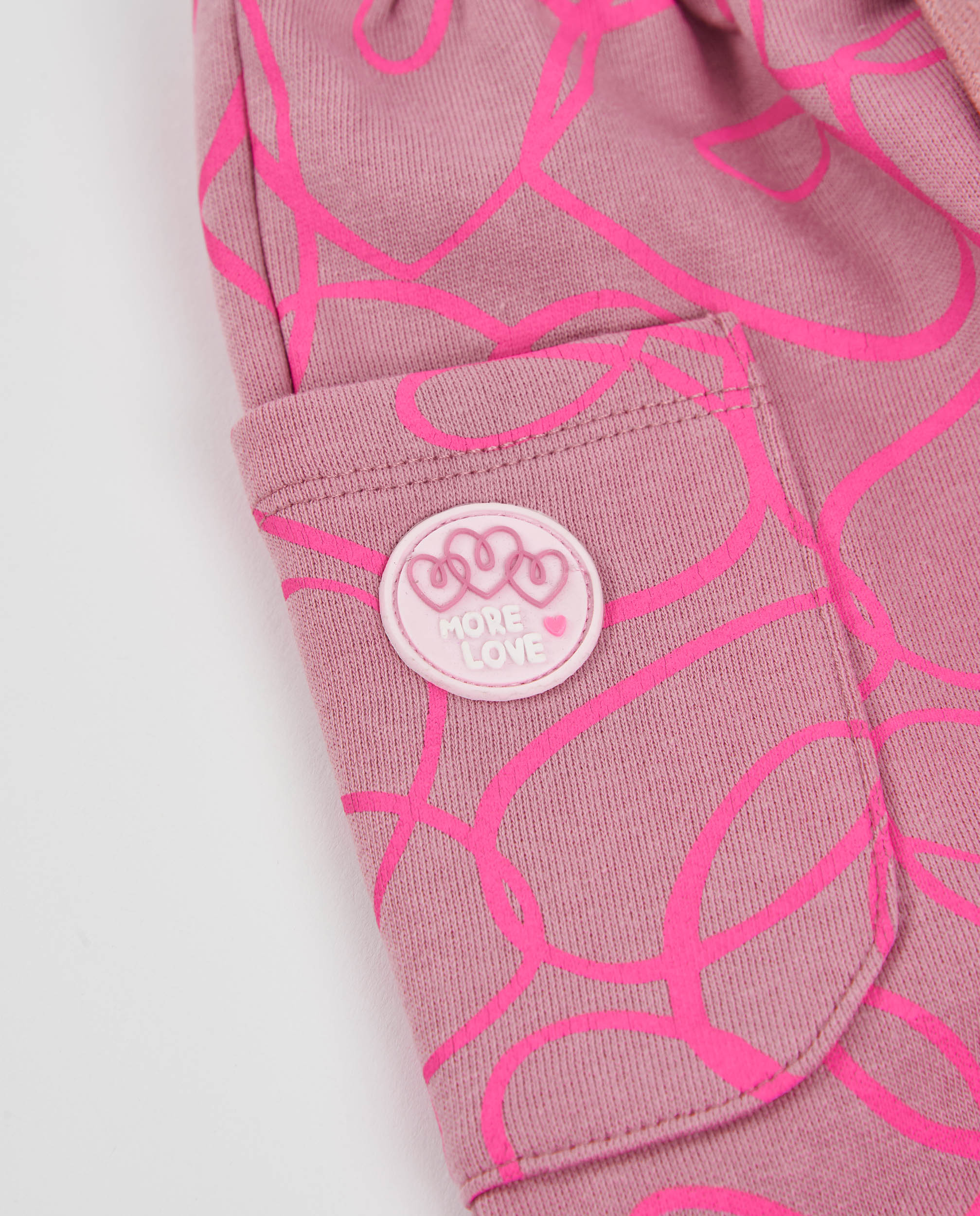 TucTuc Pantaloni Felpa Bimba Rosa con Nastri Fucsia