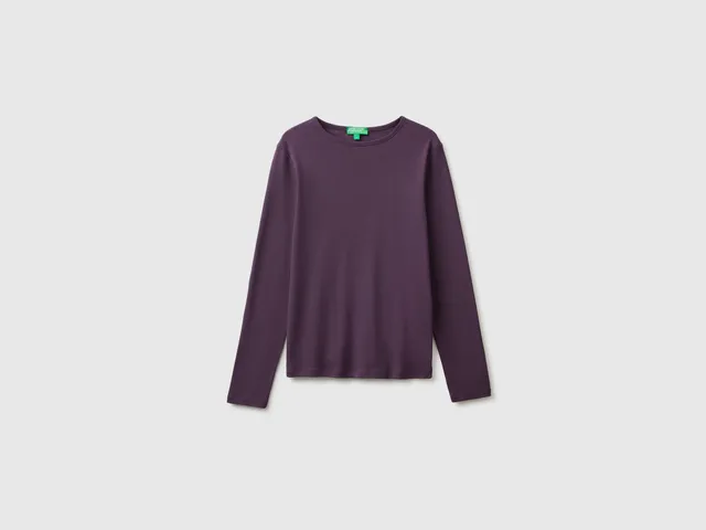United Colors of Benetton T-shirt manica lunga slim in cotone