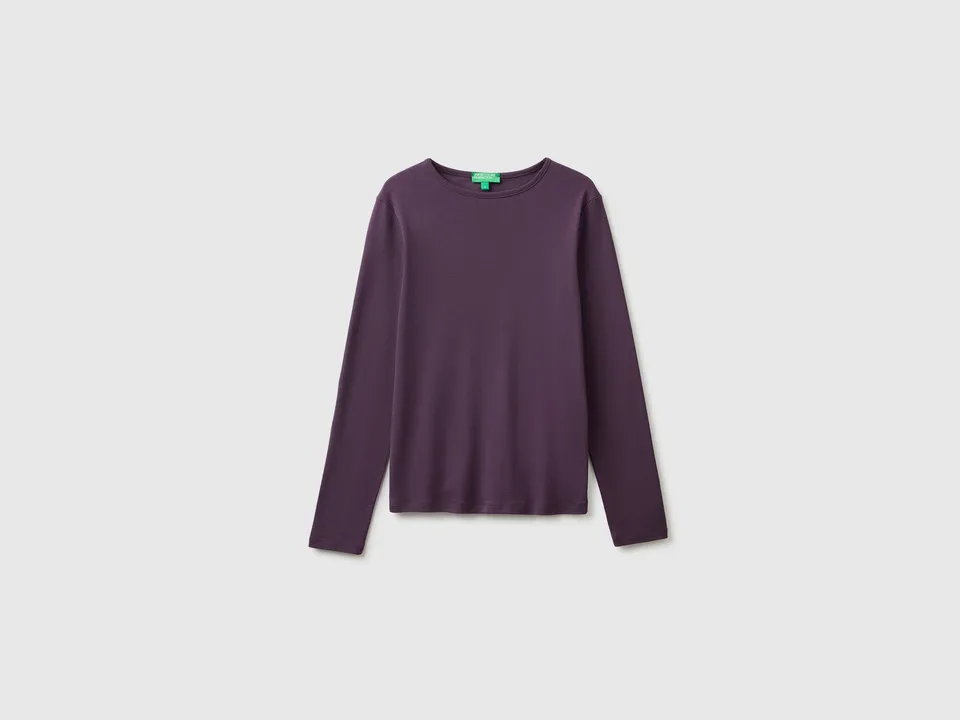 United Colors of Benetton T-shirt manica lunga slim in cotone