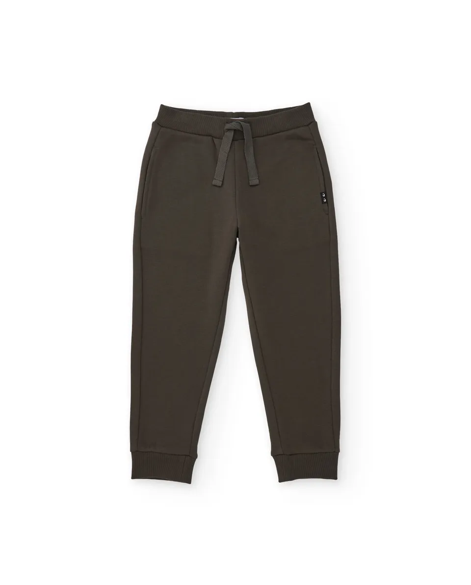 TucTuc Pantaloni tuta felpa marrone 4A sportivi bambino